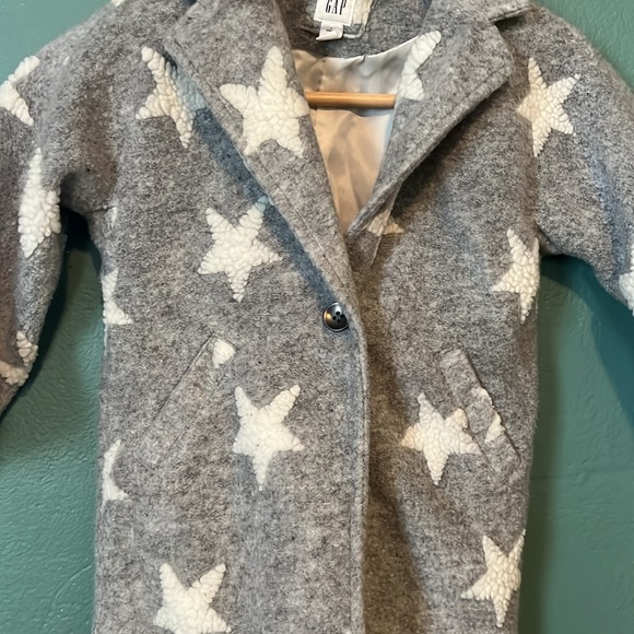 Baby Gap Gray And White Star Coat Size 4 - Picture 2 of 15